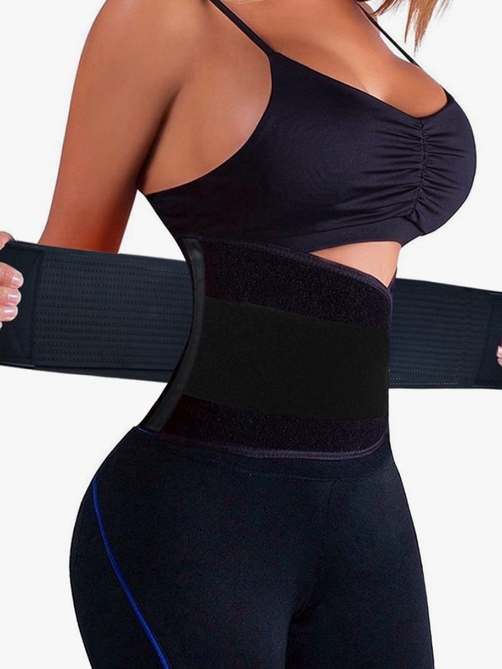 Waist Trainer Women Tummy Control Back Support Workout Belt Black L